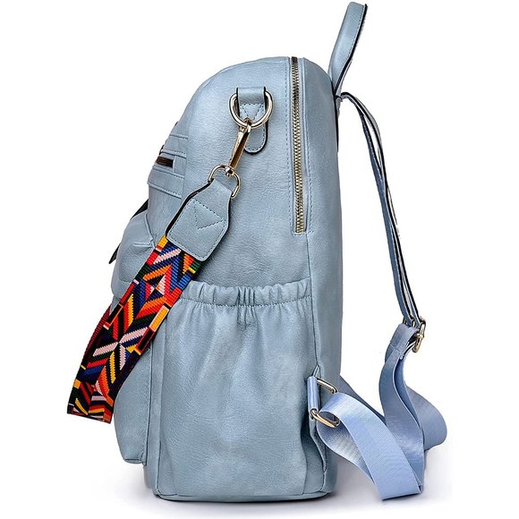 Women Backpack Purse, Fashion Leather Designer Ladies Rucksack, - Picture 3 of 5